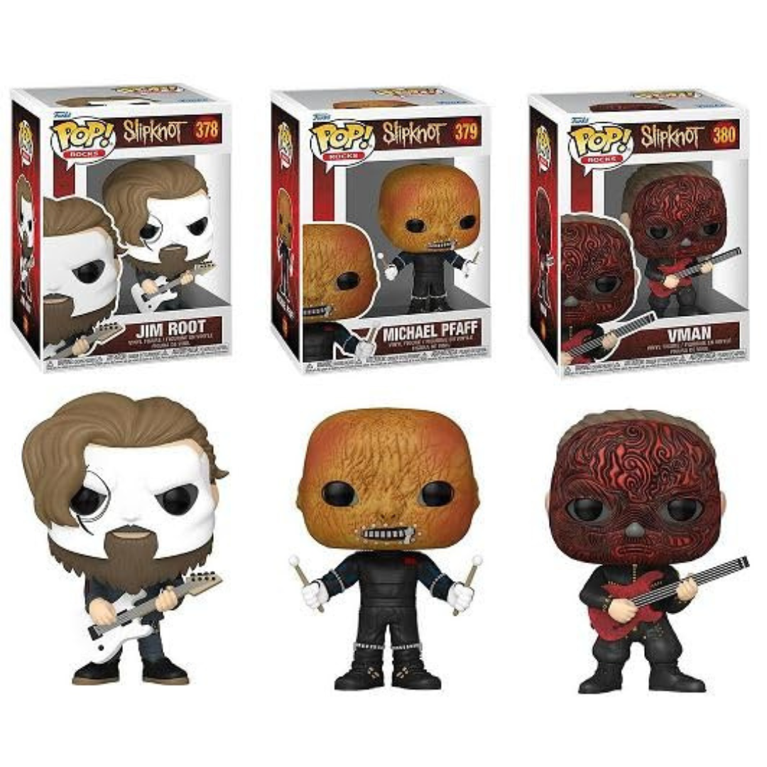 Funko Pop Music Slipknot Jim Root, Michael Pfaff, Vman Complete Set