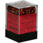 Dice Chessex Translucent: 36D6 Scarab Scarlet/Gold 27814