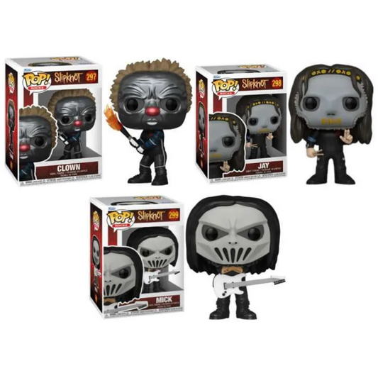 Funko Pop Music Slipknot Clown, Jay, Mick Complete Set