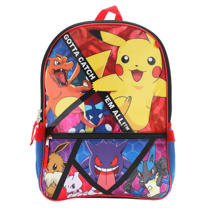 POKEMON - 16" Backpack 5pc Set