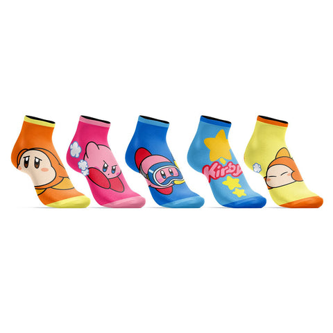 Kirby Poses 5 Pack Womens Juniors Ankle Socks