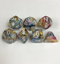 Dice Chessex Mini-Polyhedral 7-Die Set Festive Carousel/White 20440