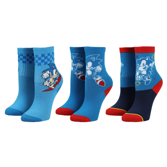 SEGA SONIC - Sonic the Hedgehog AoP Character Socks 3 Pack